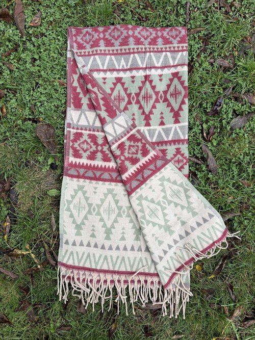 Шаль Pine_Pink green