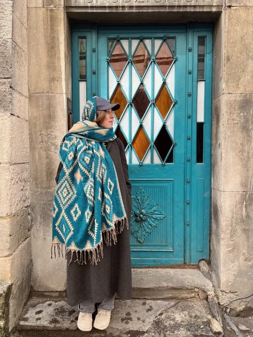 Шаль Rhombus_Бірюза