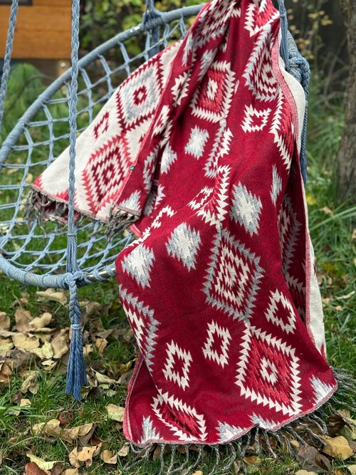 Шаль Rhombus_Червоний